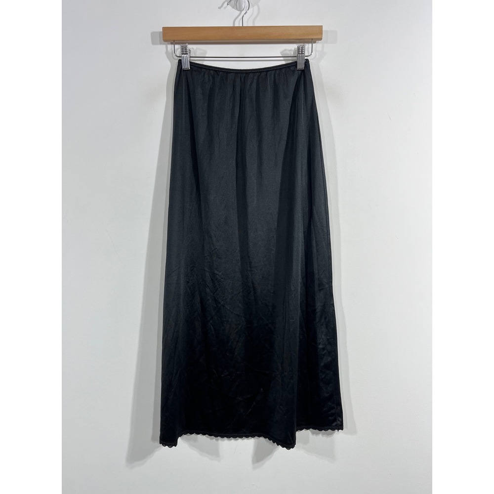 Warners VTG Fairy Grunge Black Midi Half Slip Lace Womens Medium Whimsigoth Boho